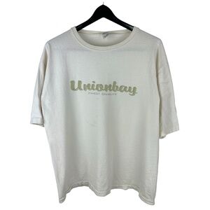 Vintage 90s Unionbay Script Boxy Logo Graphic Shirt Size L